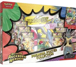 POKEMON ASCENDED HEROES FACTORY SEALED PREMIUM POSTER COLLECTION MEGA LUCARIO - Image 1