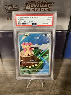 2025 POKEMON BLK EN-BLACK BOLT ILLUSTRATION RARE #151 AUDINO PSA 9 - Image 1