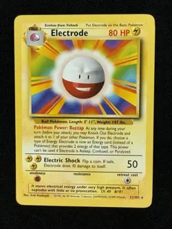 Pokemon TCG Electrode 21/102 Rare Regular Base Set - Image 1