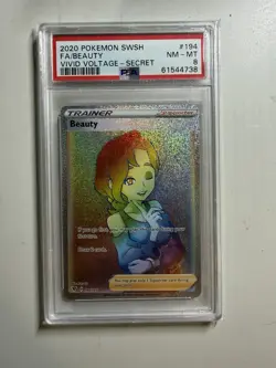 Pokemon Beauty Full Art Secret Rare Vivid Voltage 194/185 Holo PSA 8 - Image 1