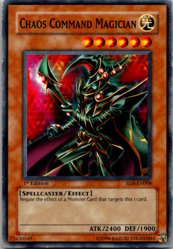 Yugioh TCG - 1x Chaos Command Magician - SD6-EN008 - LP, 1st Edition 2006 - Image 1