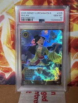2025 DISNEY LORCANA EN 9-FABLED ENCHANTED MULAN - CONSIDERATE DIPLOMAT PSA 10 - Image 1