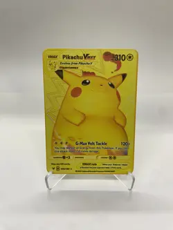 Pikachu Vmax Gold Metal Pokemon Card-Collectible Gift Display！Christmas ff - Image 4