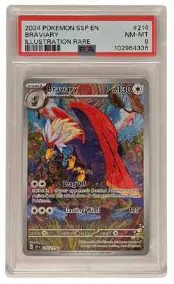 Braviary 214/191 - PSA 8 - Surging Sparks - Illustration Rare - Pokemon TCG - Image 1