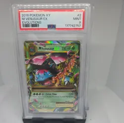 2016 Pokemon XY Evolutions M Venusaur EX #2/108 PSA 9 Mint - Image 1