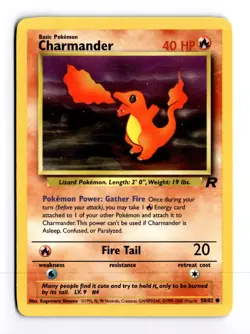 Charmander 50/82 Team Rocket (Unlimited) Common Pokemon Moderate Play+ - Image 1