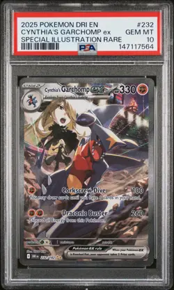 2025 POKEMON DRI EN-DESTINED RIVALS #232 CYNTHIA'S GARCHOMP EX PSA 10 - Image 1
