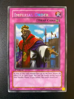 YU-GI-OH! IMPERIAL ORDER SECRET RARE PSV-E104 1ST EDITION EUROPE ENGLISH EX - Image 1