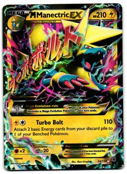 M Manectric EX 24/119 - Phantom Forces Rare EX Pokemon TCG Holo - DMG Card - Image 1