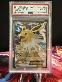 RARE 2017 Pokemon JOLTEON EX FULL ART HOLO 28a/83! NM - Image 1