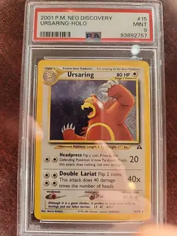 Ursaring Neo Discovery Holo Pokemon Card WOTC Mint PSA 9 - Image 1