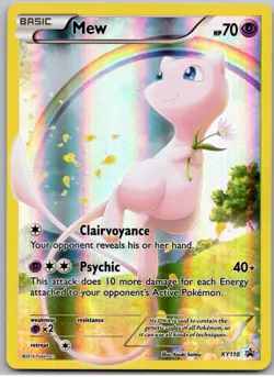 POKEMON TCG MEW XY110 PR-XY PROMO XY BLACK STAR PROMOS POKEMON DAMAGED - Image 1