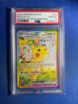 2024 POKEMON SSP EN-SURGING SPARKS SPECIAL ILLUSTRATION RARE PIKACHU EX PSA 10 - Image 1