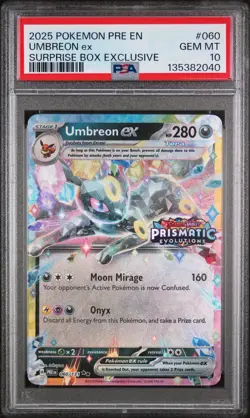 2025 POKEMON PRE EN-PRISMATIC EVOLUTIONS #060 UMBREON EX PSA 10 - Image 1