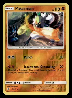 Passimian 79/147 Rare Burning Shadows Reverse Holo Pokemon NM - Image 1