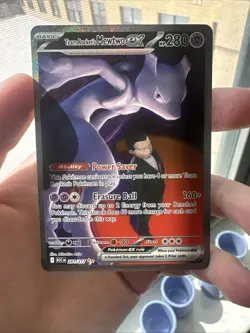 Pokemon TCG Team Rockets Mewtwo EX Full Art English Edition Card 281/217 - Image 1