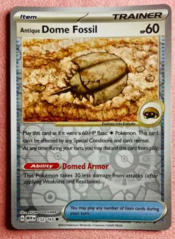 Antique Dome Fossil 152/165 | 151 MEW EN 2023 Pokemon Card TCG Reverse Holo | NM - Image 1