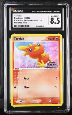 CGC 8.5 Torchic 83/110 Reverse Holo Stamped EX Holon Phantoms Pokemon Card - Image 1