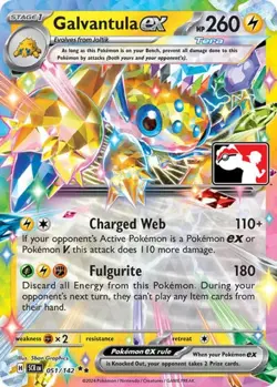 1x Galvantula ex (#051/142) - Holofoil NM Eng Pokemon - Prize Pack Series - Image 1