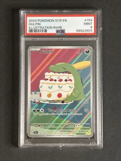 2024 Pokemon Gulpin Illustration Rare Card #154 Stellar Crown PSA 9 Mint - Image 1