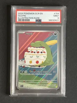 2024 Pokemon Gulpin Illustration Rare Card #154 Stellar Crown PSA 9 Mint - Image 3