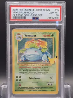 PSA 10 Venusaur 15/102 Pokemon TCG Celebrations Classic Collection Holo Gem Mint - Image 1