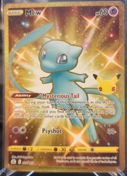 Mew Celebrations 25/25 Pokemon Card 25th Anniversary TCG Gold - Image 1
