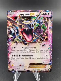 Pokemon TCG Rayquaza EX XY69 Shiny Black Star Promo Holo Rare Card MP - Image 1