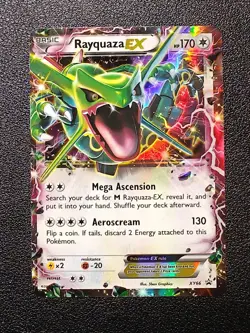 Pokemon TCG Rayquaza EX Black Star Promo Holo Card XY66 LP - Image 1