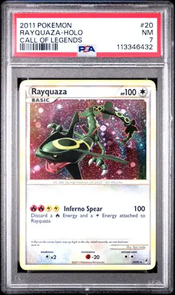 2011 POKEMON CALL OF LEGENDS RAYQUAZA #20 HOLO PSA 7 NM #113346432 - Image 1