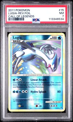 2011 POKEMON CALL OF LEGENDS LUGIA #15 REVERSE PSA 7 NM #113346534 - Image 1