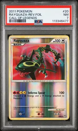 2011 POKEMON CALL OF LEGENDS RAYQUAZA #20 REVERSE FOIL PSA 7 NM #113346477 - Image 1