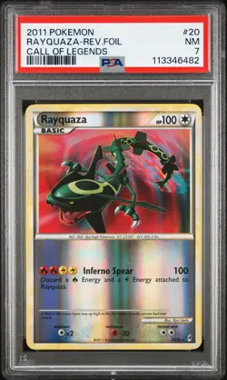 2011 POKEMON CALL OF LEGENDS RAYQUAZA #20 REVERSE FOIL PSA 7 NM #113346482 - Image 1