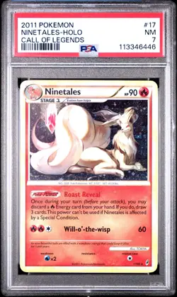 2011 POKEMON CALL OF LEGENDS NINETALES #17 HOLO PSA 7 NM #113346446 - Image 1