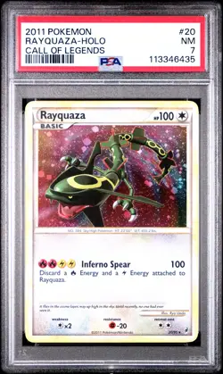 2011 POKEMON CALL OF LEGENDS RAYQUAZA #20 HOLO PSA 7 NM #113346435 - Image 1
