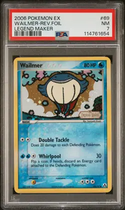 2006 POKEMON EX LEGEND MAKER WAILMER #69 REVERSE PSA 7 NM #114761654 (SWIRL) - Image 1