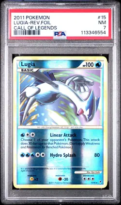 2011 POKEMON CALL OF LEGENDS LUGIA #15 REVERSE PSA 7 NM #113346554 - Image 1
