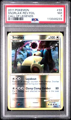 2011 POKEMON CALL OF LEGENDS SNORLAX #33 REVERSE PSA 7 NM #113346233 - Image 1