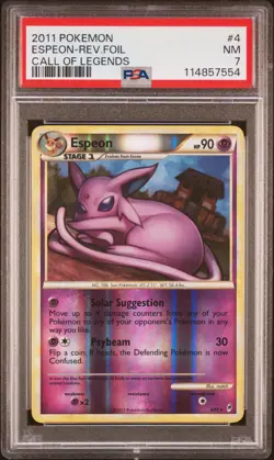 2011 POKEMON CALL OF LEGENDS ESPEON #4 REVERSE PSA 7 NM #114857554 - Image 1