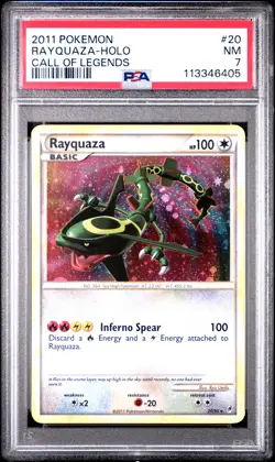 2011 POKEMON CALL OF LEGENDS RAYQUAZA #20 HOLO PSA 7 NM #113346405 - Image 1