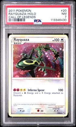 2011 POKEMON CALL OF LEGENDS RAYQUAZA #20 HOLO PSA 7 NM #113346430 - Image 1