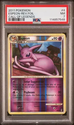 2011 POKEMON CALL OF LEGENDS ESPEON #4 REVERSE PSA 7 NM #114857548 - Image 1