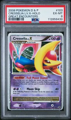 2008 POKEMON GREAT ENCOUNTERS CRESSELIA LV X #103 ULTRA RARE PSA 6 EX #112858439 - Image 1