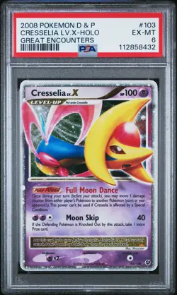 2008 POKEMON GREAT ENCOUNTERS CRESSELIA LV X #103 ULTRA RARE PSA 6 EX #112858432 - Image 1