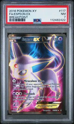 2016 POKEMON XY BREAKPOINT ESPEON EX #117 FULL ART PSA 7 NM #112482422 - Image 1