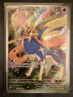 Zacian 100/094 Full Art Illustration Rare Phantasmal Flames Pokemon TCG NM - Image 1