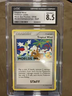 Pokemon CGC 8.5 Tropical Wind DP48 STAFF Promo 2009 World Championships Black - Image 1