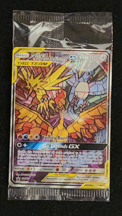 2019 Pokemon Moltres Zapdos Articuno GX #SM210 Stained Glass Promo Sealed - Image 1