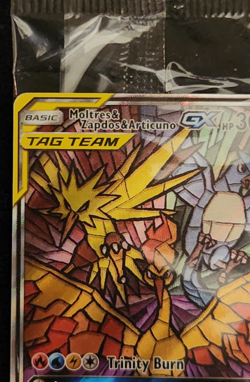2019 Pokemon Moltres Zapdos Articuno GX #SM210 Stained Glass Promo Sealed - Image 2