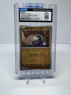 Pokemon CGC Drilbur 111/197 Obsidian Flames 2023 Reverse Holo Card - Image 1